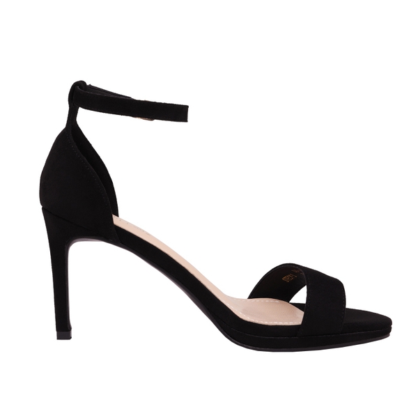 High Heel Pump Sandals - BLACK SUEDE - 2